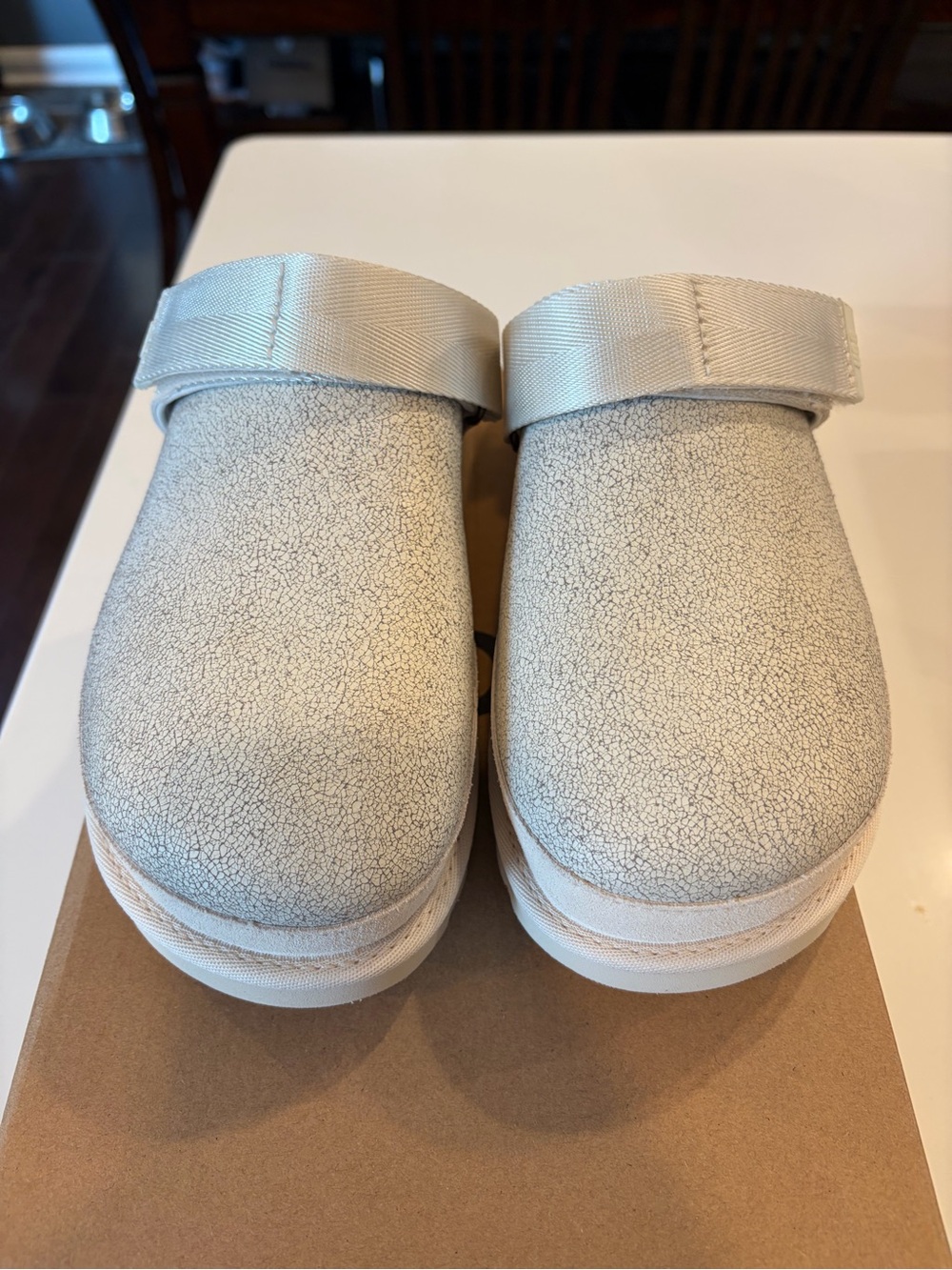 UGG Women’s Cream Suede Slip-On Clog - Picture 4 of 5